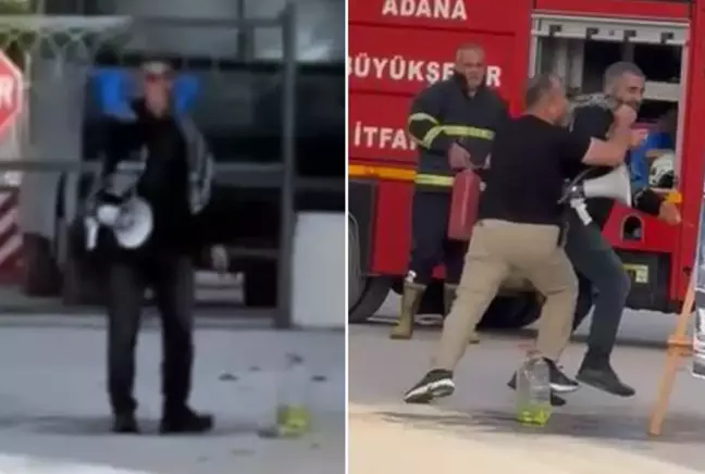 ABD Konsolosluğu'nun önünde kendini yakmaya çalıştı