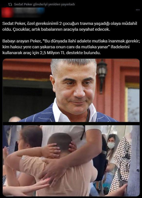 Sedat Peker, babaya maddi destek sağlaması iddiası üzerine sosyal medyadan paylaşımda bulundu