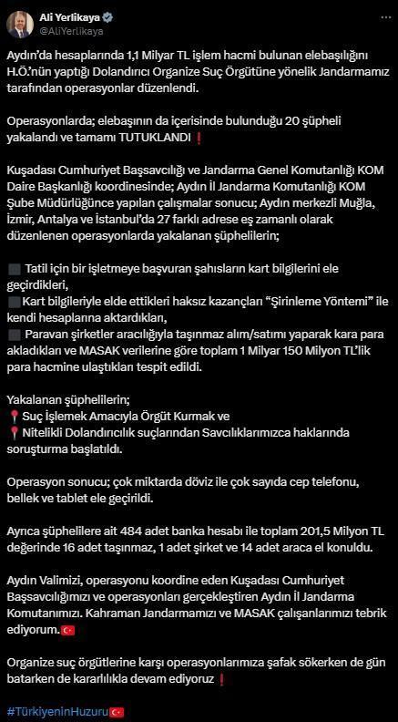 Aydın'da Büyük Organize Suç Operasyonu: 1,1 Milyar TL Hacimli Çeteye Darbe