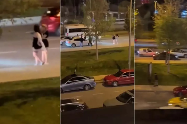 İstanbul'da gündüz vakti fuhuş pazarlığı! Kimseye aldırış etmeden iç çamaşırını gösterdi
