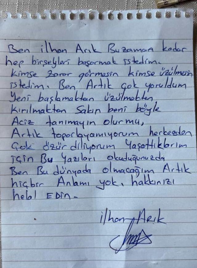 Köprüden atlayan iş insanı İlhan Arık'ın veda notu ortaya çıktı
