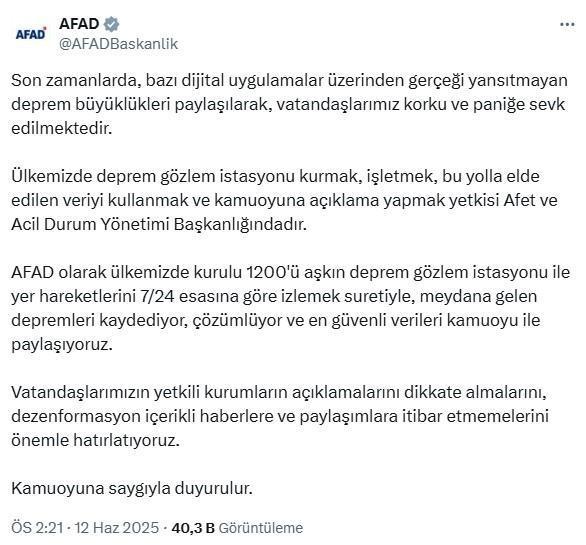 İstanbulluları gece uykusundan uyandıran deprem bildirimi